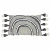 Furn. Rainbow Cotton Tuft Double Tassel Cushion Cover - Grey