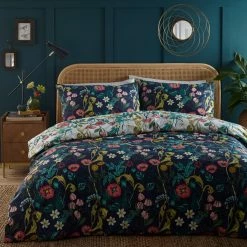 Furn. La Belle Floral Reversible Duvet Cover Set - Blue -Cheap furn Store b56bc8ca512a4538bb640d03d2fae7f4