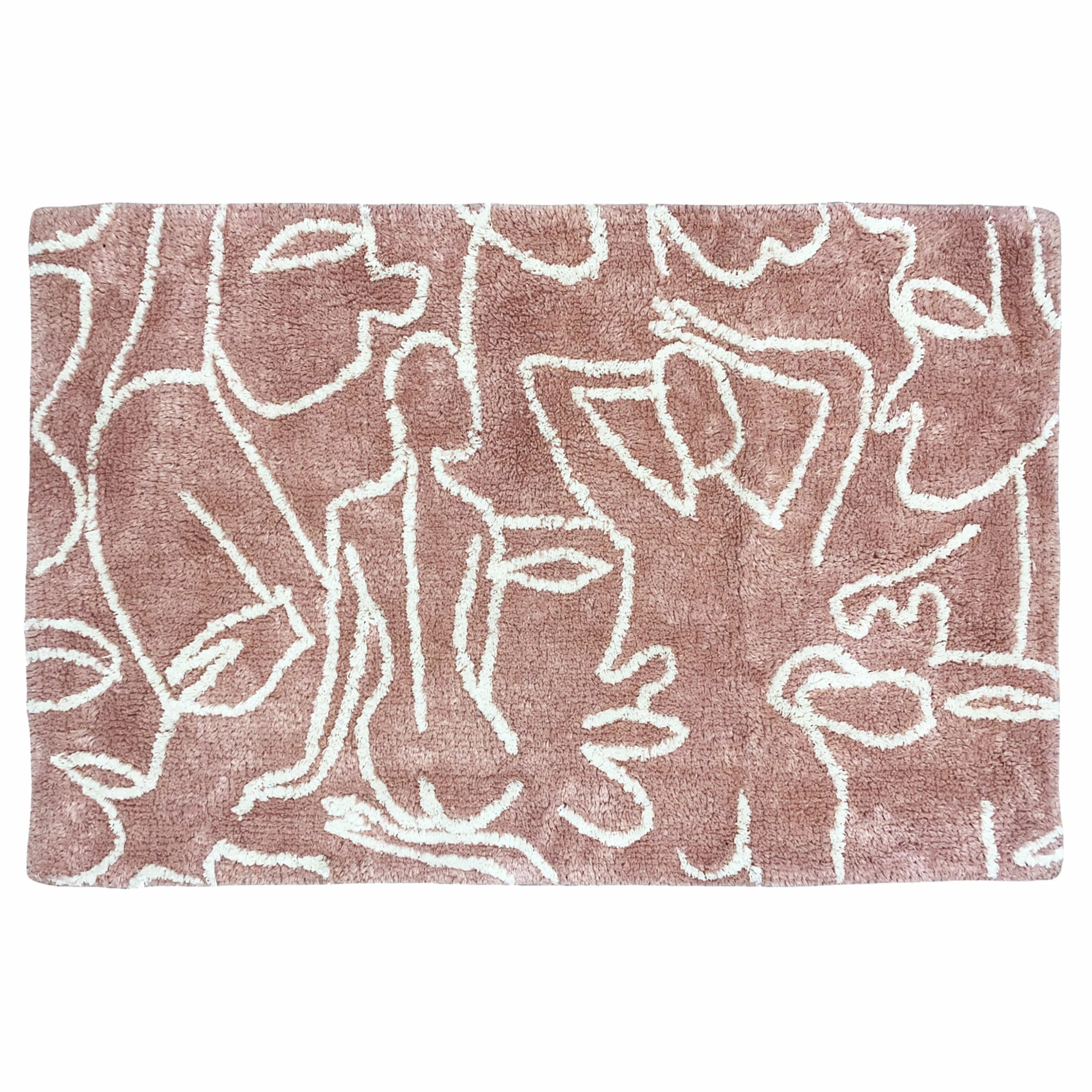 Furn. Everybody Abstract Cotton Tufted Non-Slip Bath Mat - Blush 1 Furn. Everybody Abstract Cotton Tufted Non-Slip Bath Mat - Blush