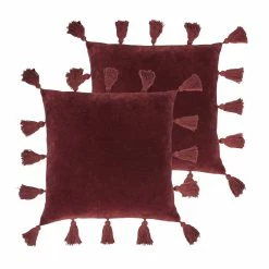 Furn. Medina Cushions (Twin Pack) - Burgundy