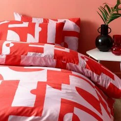 Furn. Manhatten Geometric Reversible Duvet Cover Set - Pink -Cheap furn Store bab21021d69f41b690ff713f2c0629b5