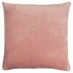 Furn. Solo Cotton Velvet Feather Filled Cushion - Pink