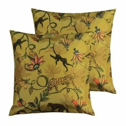 Furn. Wildlife Cushions (Twin Pack) - Gold