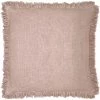 Furn. Korin Fringed Polyester Filled Cushion - Blush