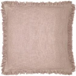 Furn. Korin Fringed Feather Filled Cushion - Blush