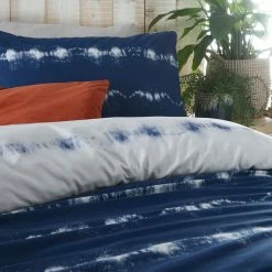 Furn. Arabi Tie Dye Reversible Duvet Cover Set - Indigo Blue -Cheap furn Store c0761c65e61242c99610da1646256a67