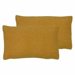 Furn. Malham Shearling Fleece Cushions (Twin Pack) - Yellow