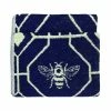 Furn. Bee Deco Geometric Jacquard Hand Towel - Navy