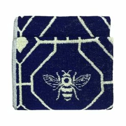 Furn. Bee Deco Geometric Jacquard Hand Towel - Navy