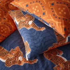 Furn. Tibetan Tiger Tribal Reversible Duvet Cover Set - Blue -Cheap furn Store c2c9b717d6cf4af3ad26e765f3ac1d20