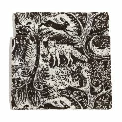 Furn. Winter Woods Animal Jacquard Bath Towel - Charcoal