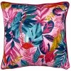 Furn. Psychedelic Tropical Feather Filled Cushion - Pink