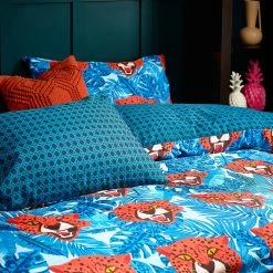 Furn. Untamed Animal Print Duvet Cover Set - Blue -Cheap furn Store cbfedda5b9dc41b7bcd36fefeb0fd178
