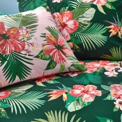 Furn. Hibiscus Floral Reversible Duvet Cover Set - Green -Cheap furn Store cd018614917945a28b57906a04774d7e