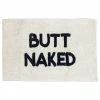 Furn. Butt Naked Slogan Cotton Tufted Non-Slip Bath Mat - Ivory