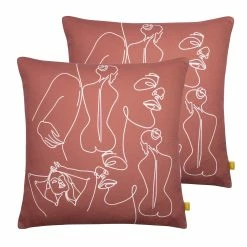 Furn. Bodyart Cushions (Twin Pack) - Burgundy