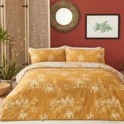 Furn. Jaipur Jungle Reversible Duvet Cover Set - Yellow -Cheap furn Store d7ea5053950e448f87fe210f2d5193eb