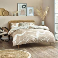Furn. Minimalist Sinarama Abstract Stroke Reversible Duvet Cover Set - Natural -Cheap furn Store d9e45cde86da45589aac0ec94d800b58