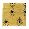 Furn. Theia Abstract Eye Jacquard Bath Towel - Yellow