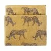 Furn. Leopard Animal Jacquard Bath Towel - Gold