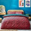 Furn. Leopard Animal Print Reversible Duvet Cover Set - Teal