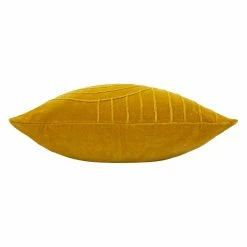 Furn. Mangata Square Pleated Cotton Velvet Polyester Filled Cushion - Yellow -Cheap furn Store e5f9b9d5ca0f4d80acb7caff80e1f186