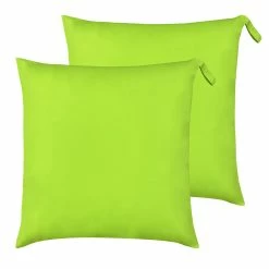 Furn. Plain Outdoor Floor Cushions (Twin Pack) - Lime Green