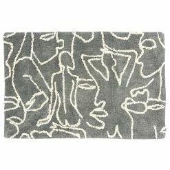 Furn. Everybody Abstract Cotton Tufted Non-Slip Bath Mat - Grey
