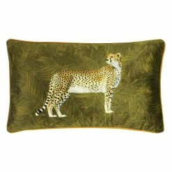 Furn. Cheetah Forest Cushion - Green