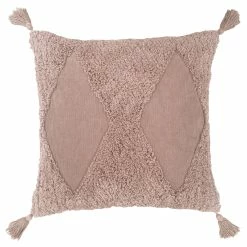Furn. Kantha Tufted Diamond Cushion Cover - Blush
