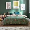 Furn. Luna Wood Floral Reversible Duvet Cover Set - Green