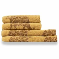 Furn. Leopard 4 Piece Towel Bale - Gold