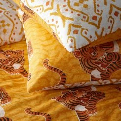 Furn. Tibetan Tiger Tribal Reversible Duvet Cover Set - Mustard -Cheap furn Store ef36e670c509458a8b0e78927ce7ba79