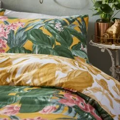 Furn. Medinilla Tropical Reversible Duvet Cover Set - Mustard -Cheap furn Store f0ebdc570e1e4d029198f0b97629c77b