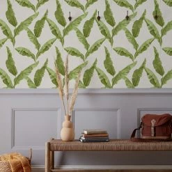 Furn. Plantain Botanical Printed Wallpaper - Green -Cheap furn Store f2efba431b7947d1960427c4b601b628