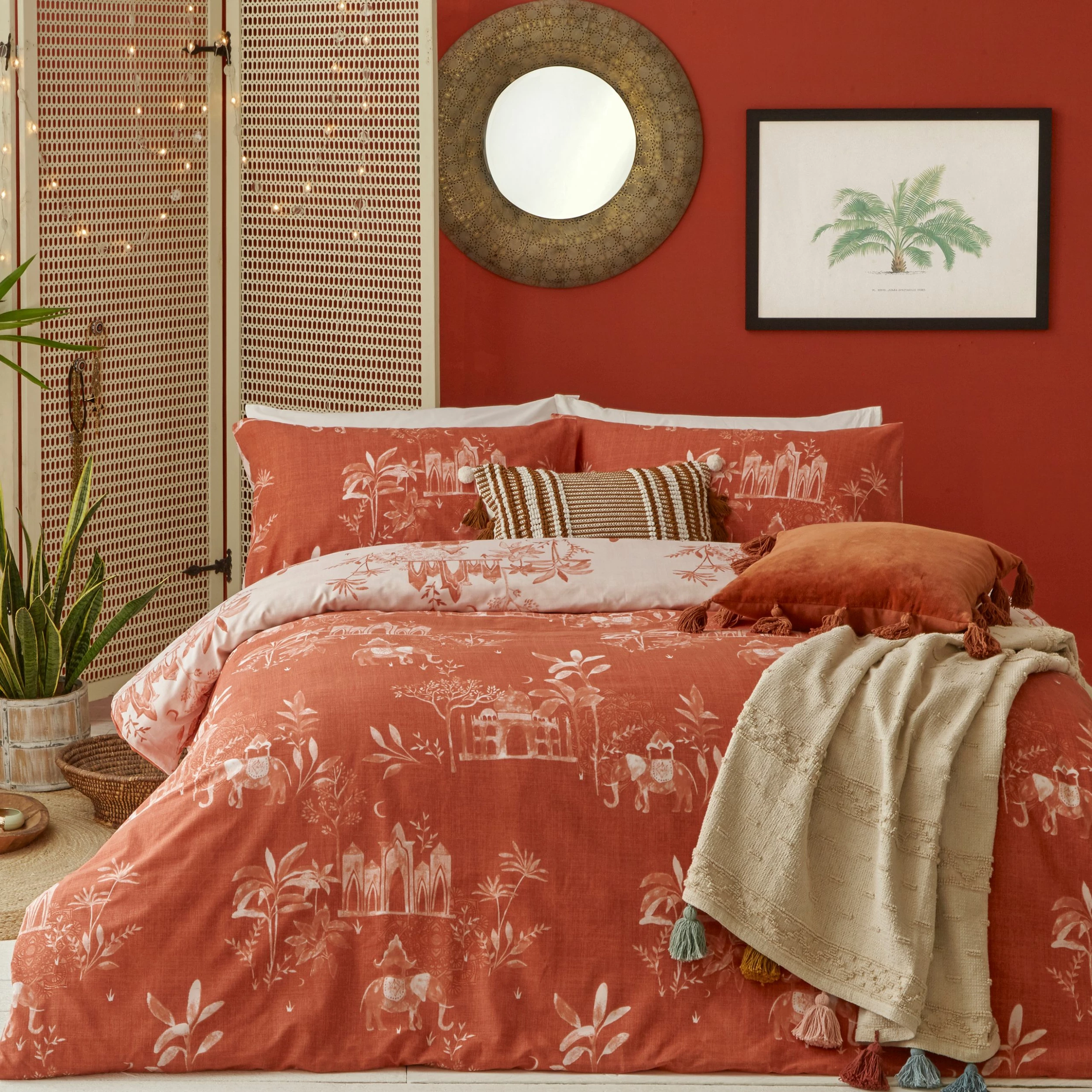Furn. Jaipur Jungle Reversible Duvet Cover Set - Orange 1 Furn. Jaipur Jungle Reversible Duvet Cover Set - Orange