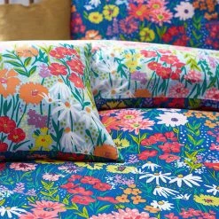 Furn. Wild Meadow Floral Reversible Duvet Cover Set - Blue -Cheap furn Store fa7cd34440f2404eaa023aae8dbd7bb8