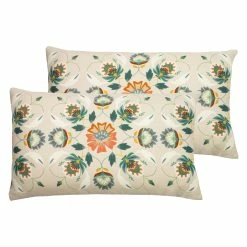 Furn. Folk Floral Cushions (Twin Pack) - Multicolour