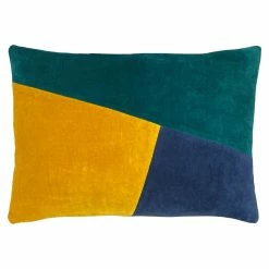 Furn. Morella Colour-Block Cotton Velvet Cushion Cover - Multicolour
