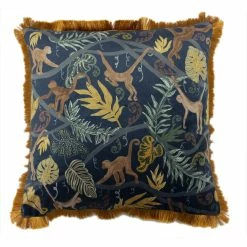 Furn. Monkey Forest 50X50 PCushion Midnig - Blue
