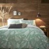 Furn. Moorland Birds SKing Duvet Set Green