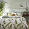 Furn. Plantain Duvet Set Nat/Green - Brown