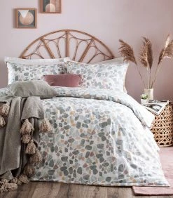 Furn. Terrazo Single Duvet Set Grey/Blush/Ochr